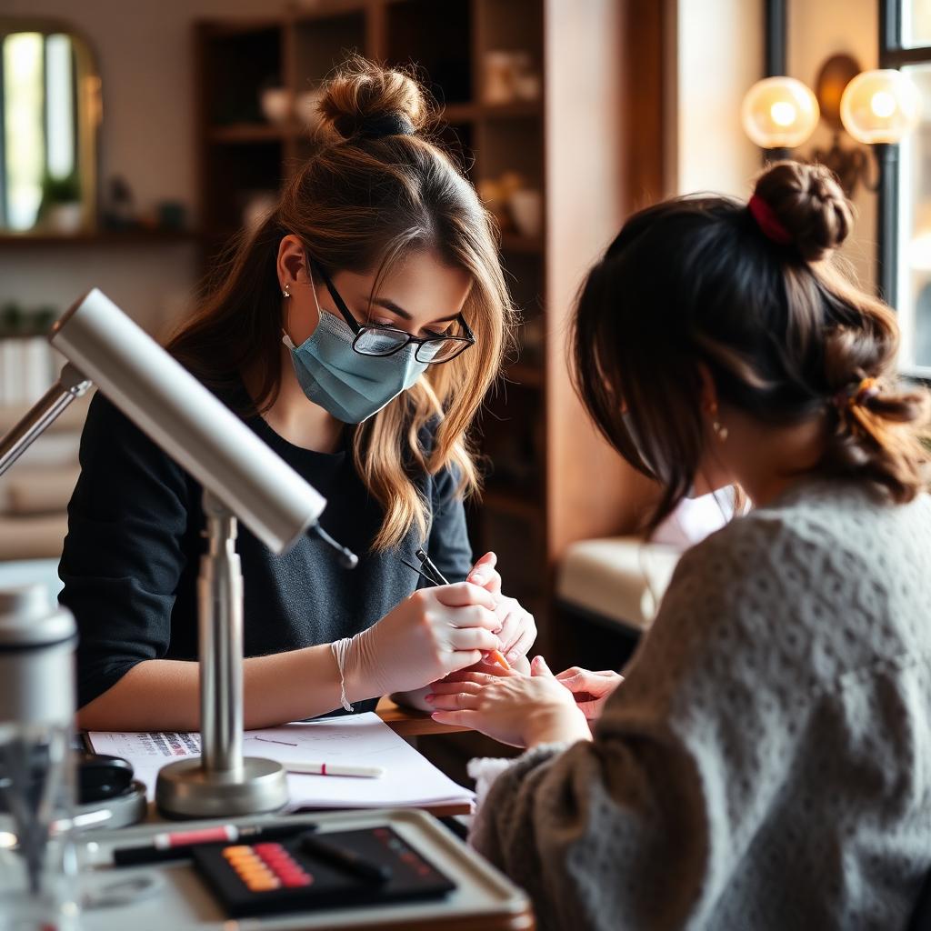 Sora nail technician at work